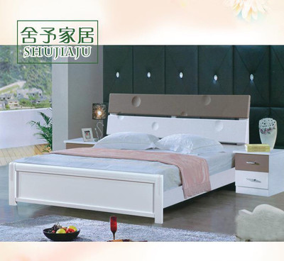 簡(jiǎn)約為愛，自然陪伴——實(shí)木雙人婚床帶床頭柜組合